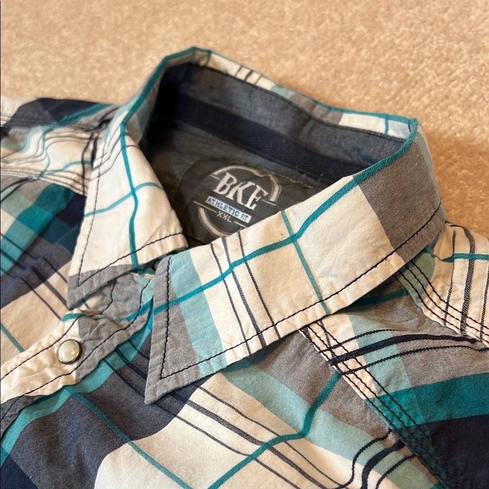 BKE‎ Athletic fit Blue Plaid Men's Shirt
